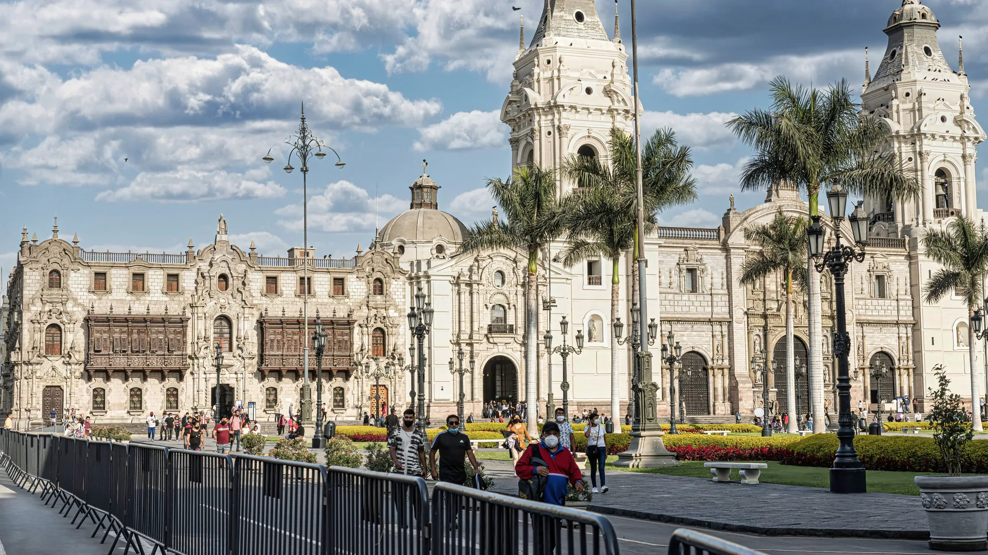 Plaza Mayor in Lima, with the Cathedral and colonial-era architecture